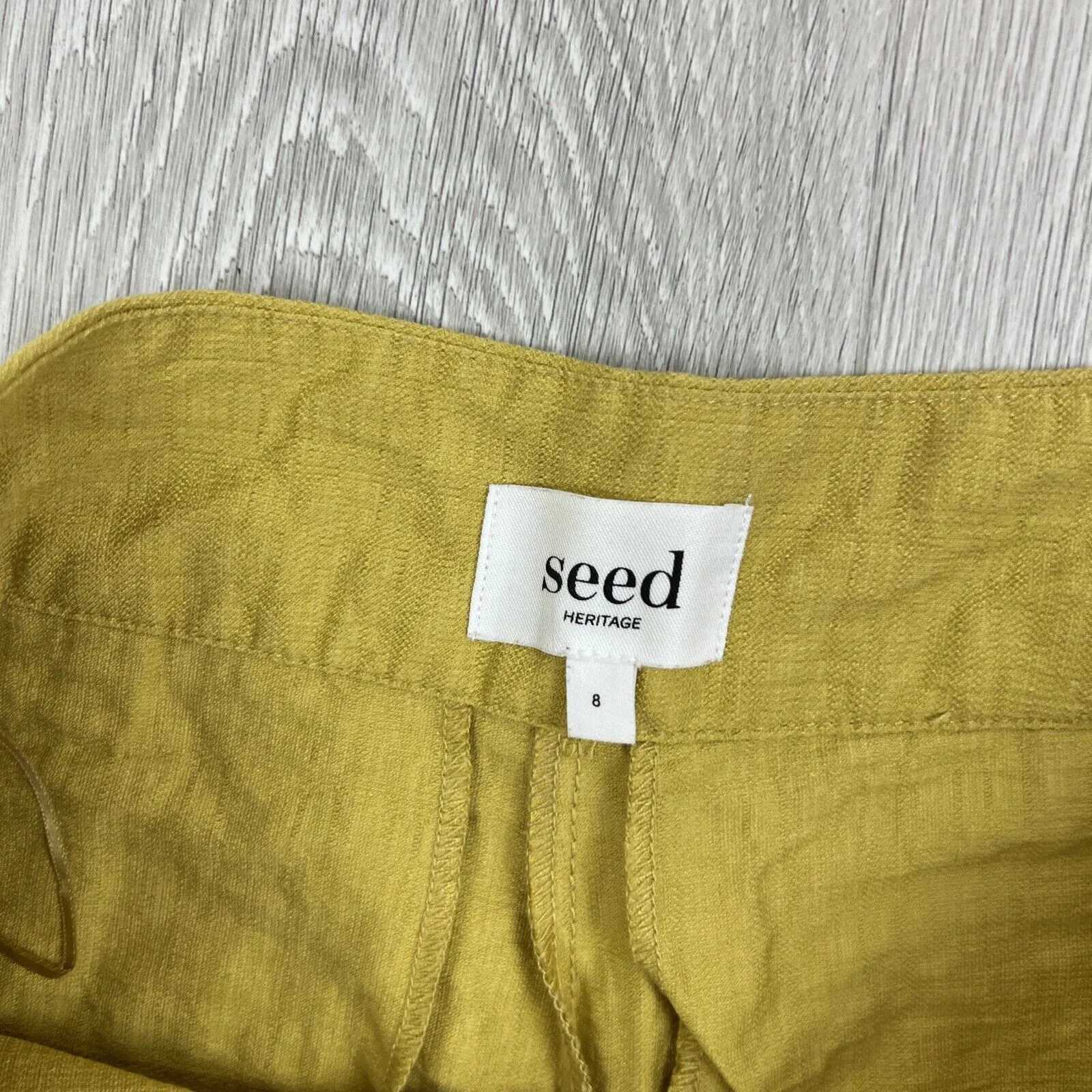 Seed Heritage Womens Mustard Yellow Wide-Leg Culottes Pants Size 8