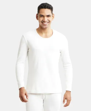 Soft Touch Microfiber Elastane Stretch Fleece Fabric Full Sleeve Thermal Undershirt with StayWarm Technology - Light Bright White