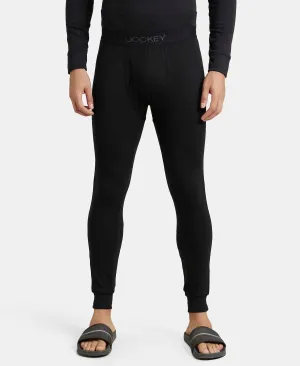 Soft Touch Microfiber Elastane Stretch Fleece Fabric Thermal Long John with StayWarm Technology - Black