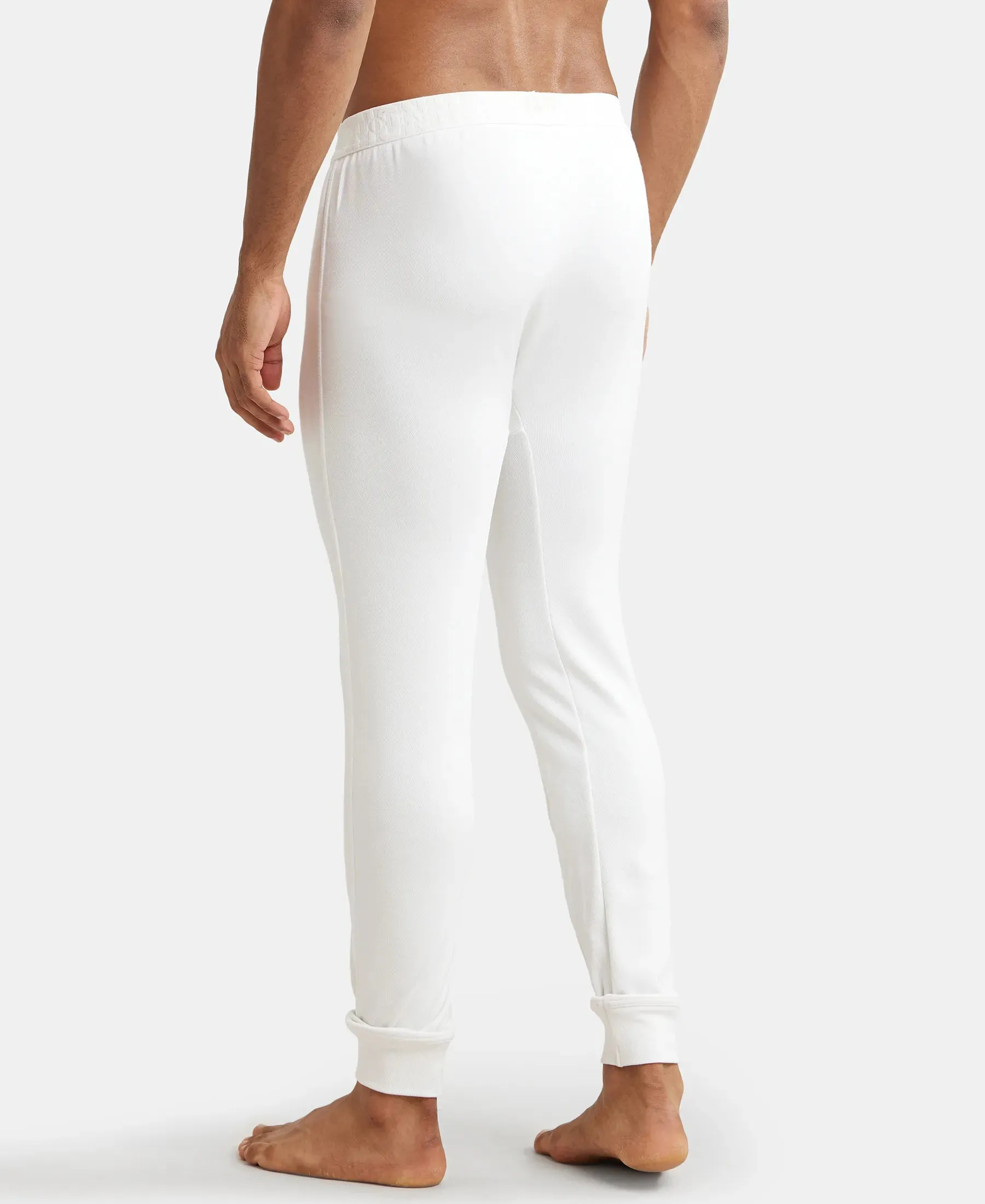 Soft Touch Microfiber Elastane Stretch Fleece Fabric Thermal Long John with StayWarm Technology - Light Bright White