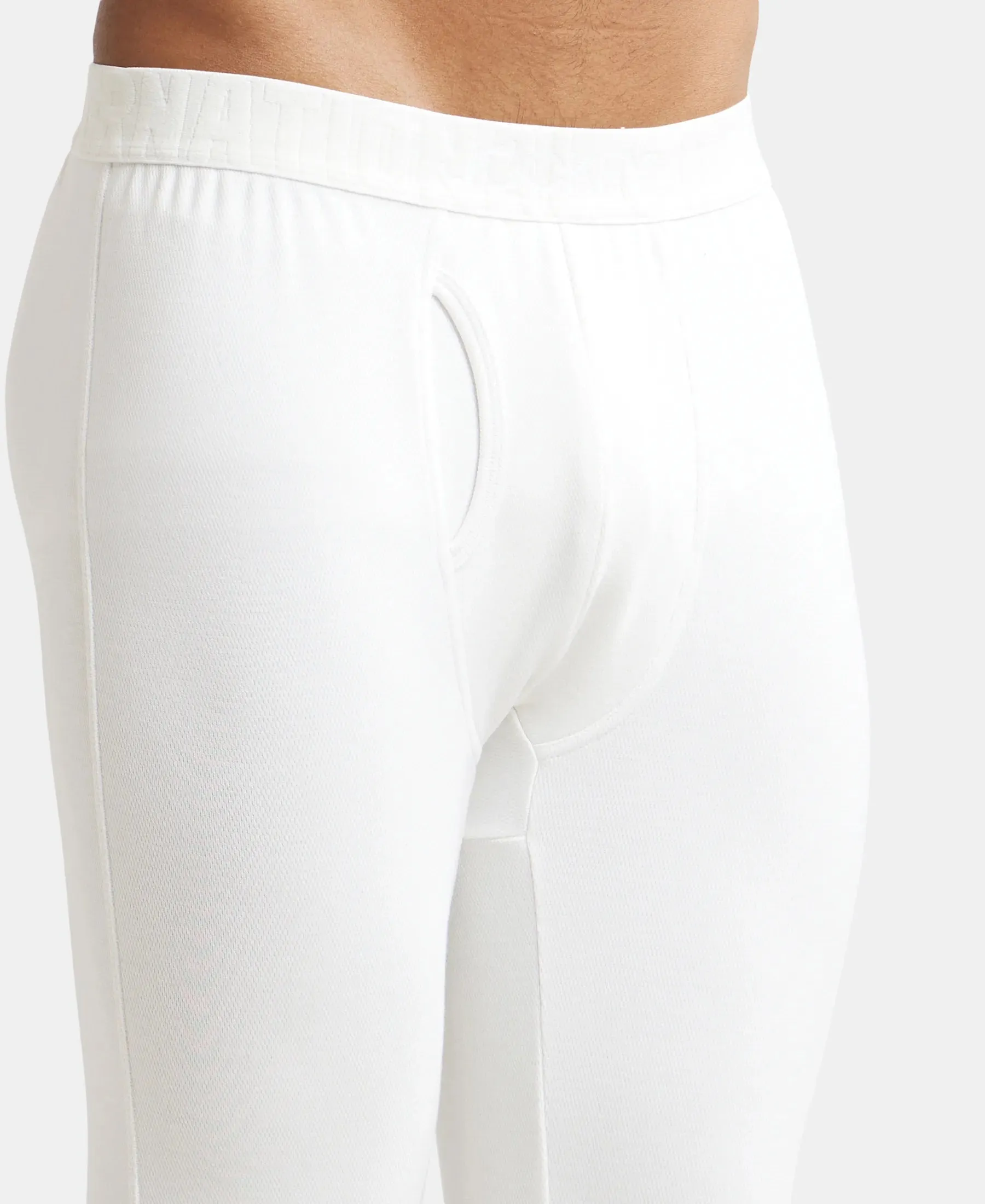 Soft Touch Microfiber Elastane Stretch Fleece Fabric Thermal Long John with StayWarm Technology - Light Bright White
