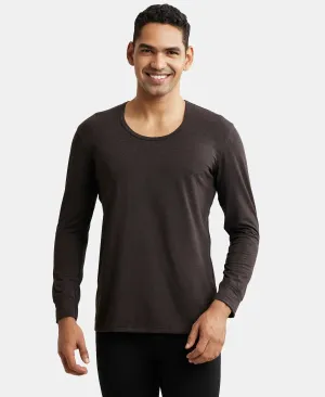 Soft Touch Microfiber Elastane Stretch Full Sleeve Thermal Undershirt with StayWarm Technology - Black