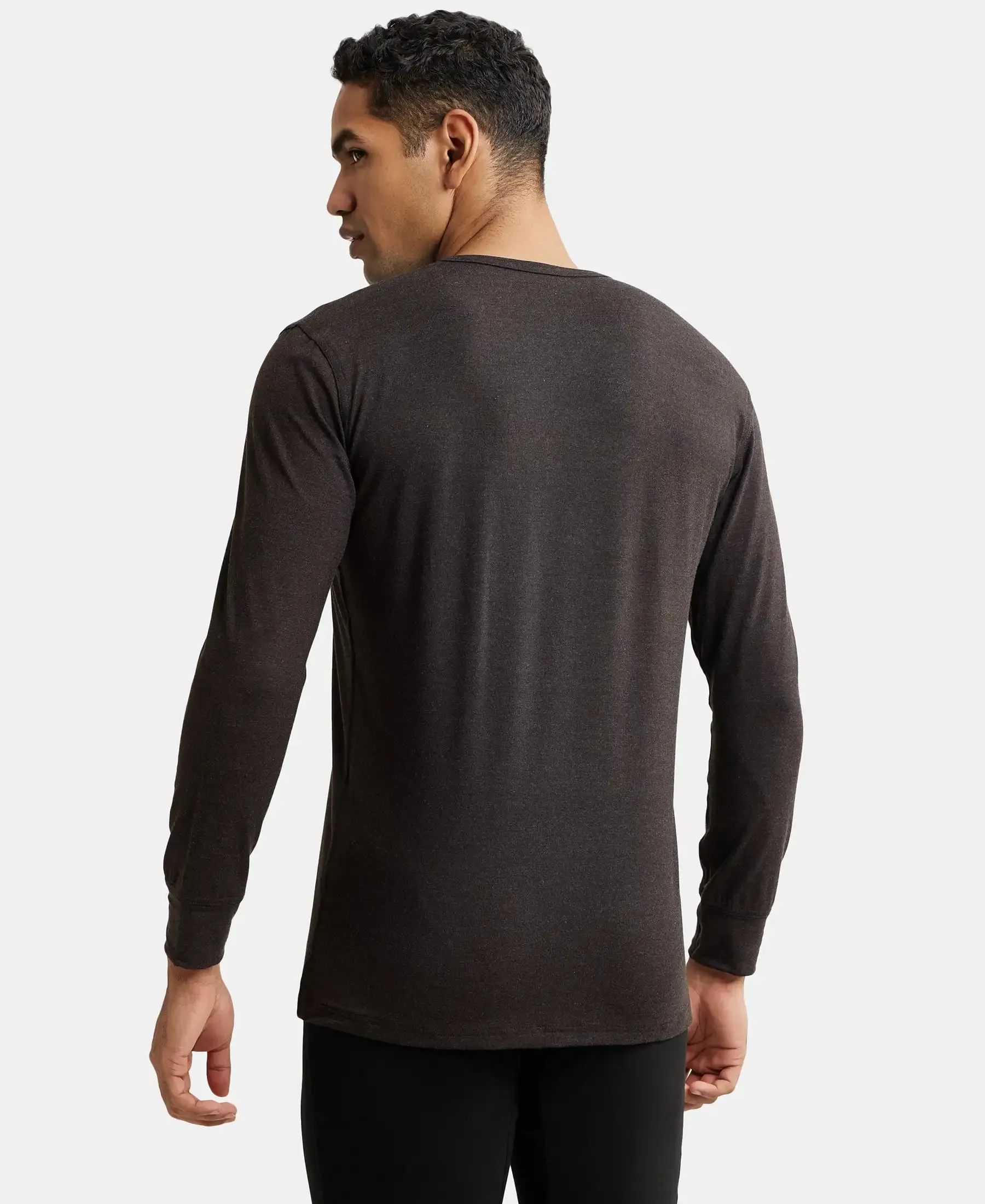 Soft Touch Microfiber Elastane Stretch Full Sleeve Thermal Undershirt with StayWarm Technology - Black