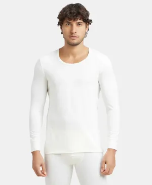 Soft Touch Microfiber Elastane Stretch Full Sleeve Thermal Undershirt with StayWarm Technology - Winter White