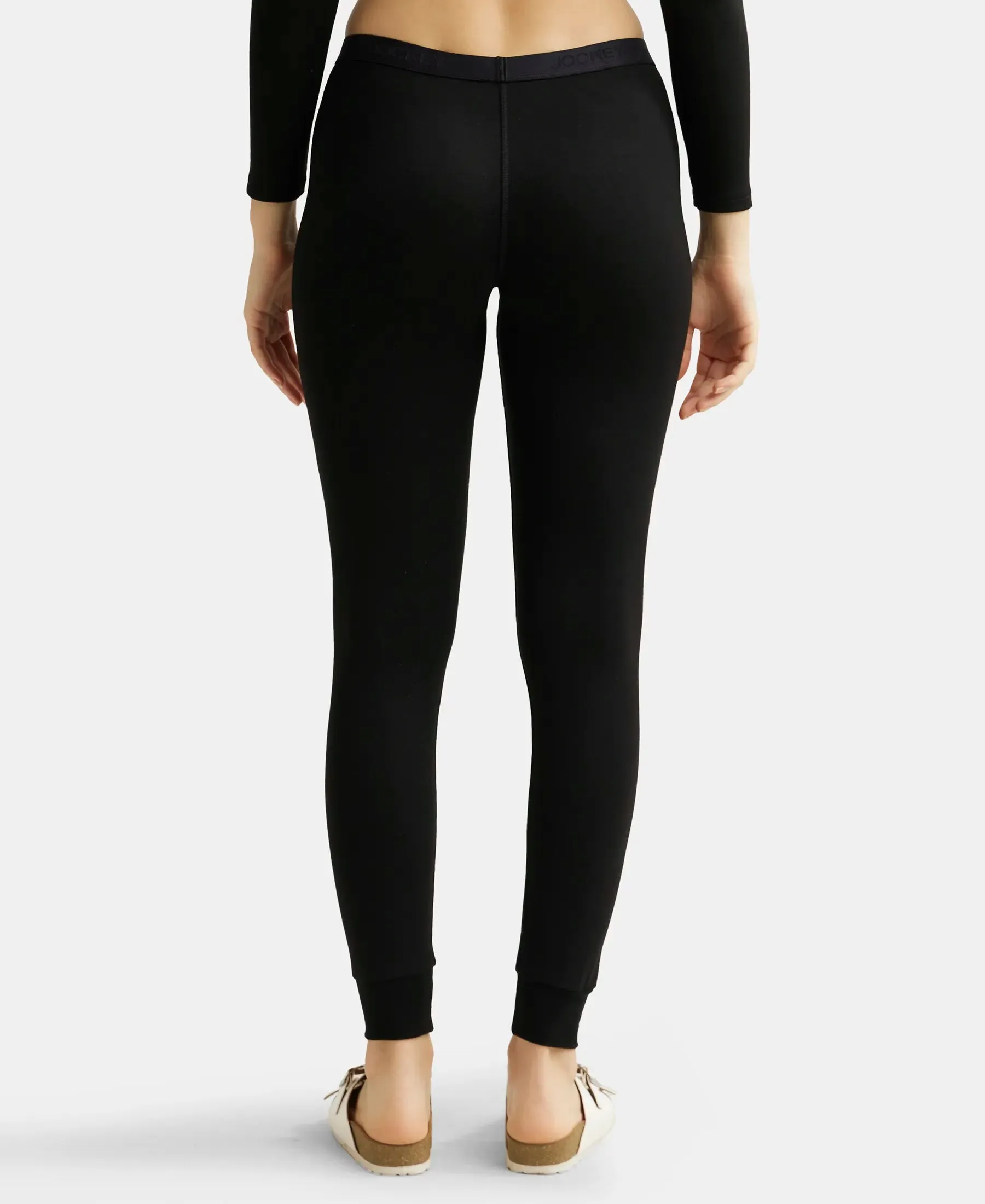 Soft Touch Microfiber Elastane Stretch Leggings with StayWarm Technology - Black