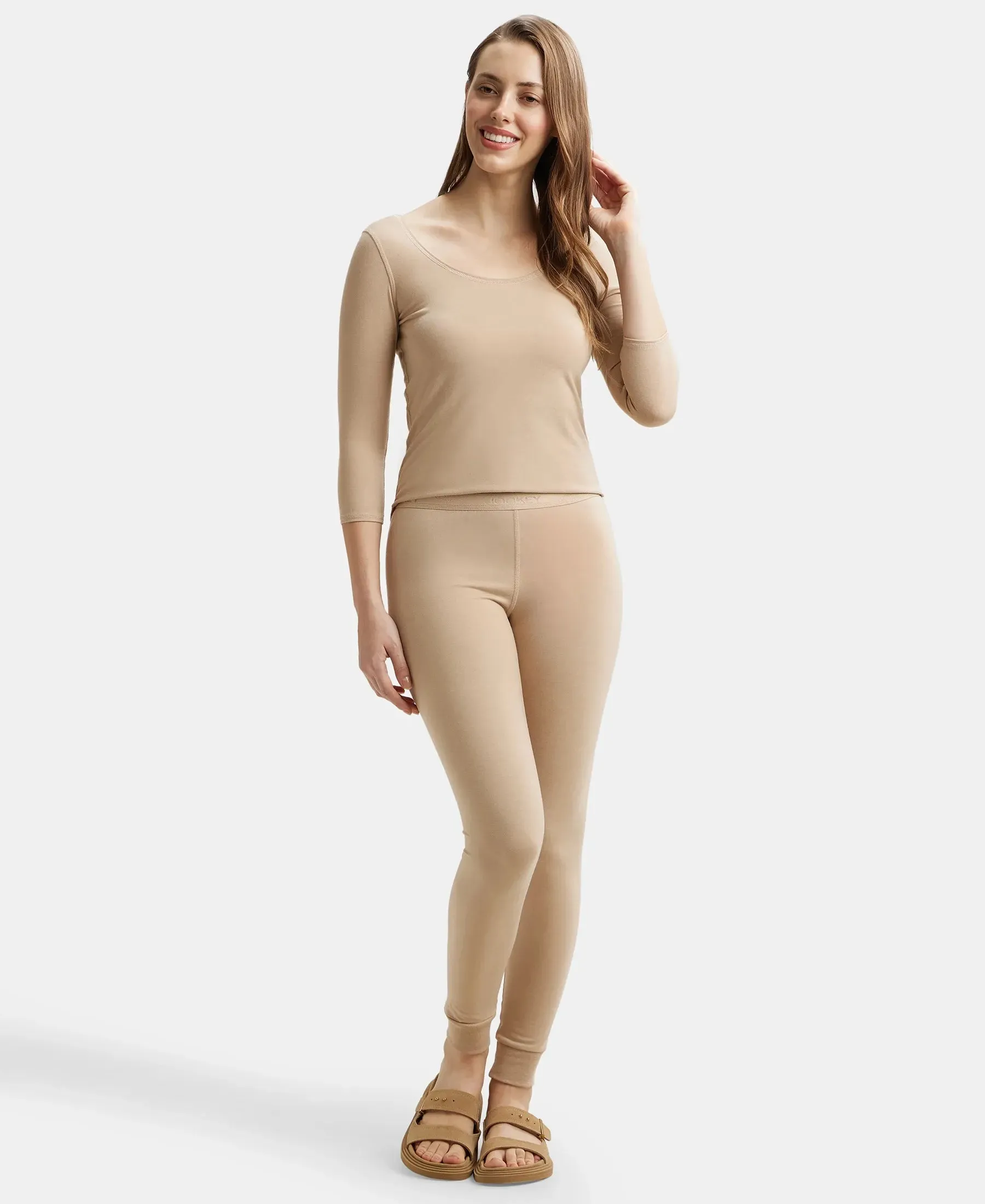 Soft Touch Microfiber Elastane Stretch Leggings with StayWarm Technology - Skin