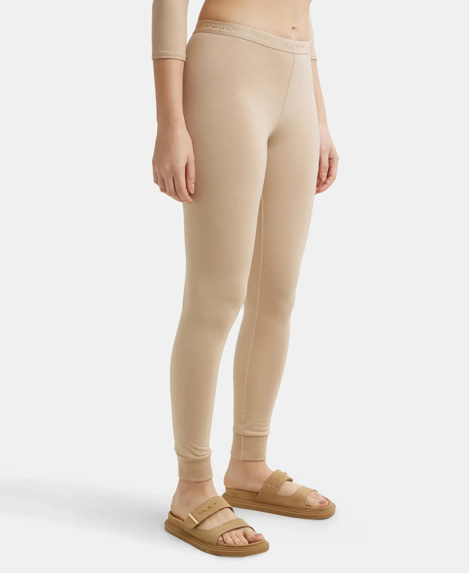 Soft Touch Microfiber Elastane Stretch Leggings with StayWarm Technology - Skin