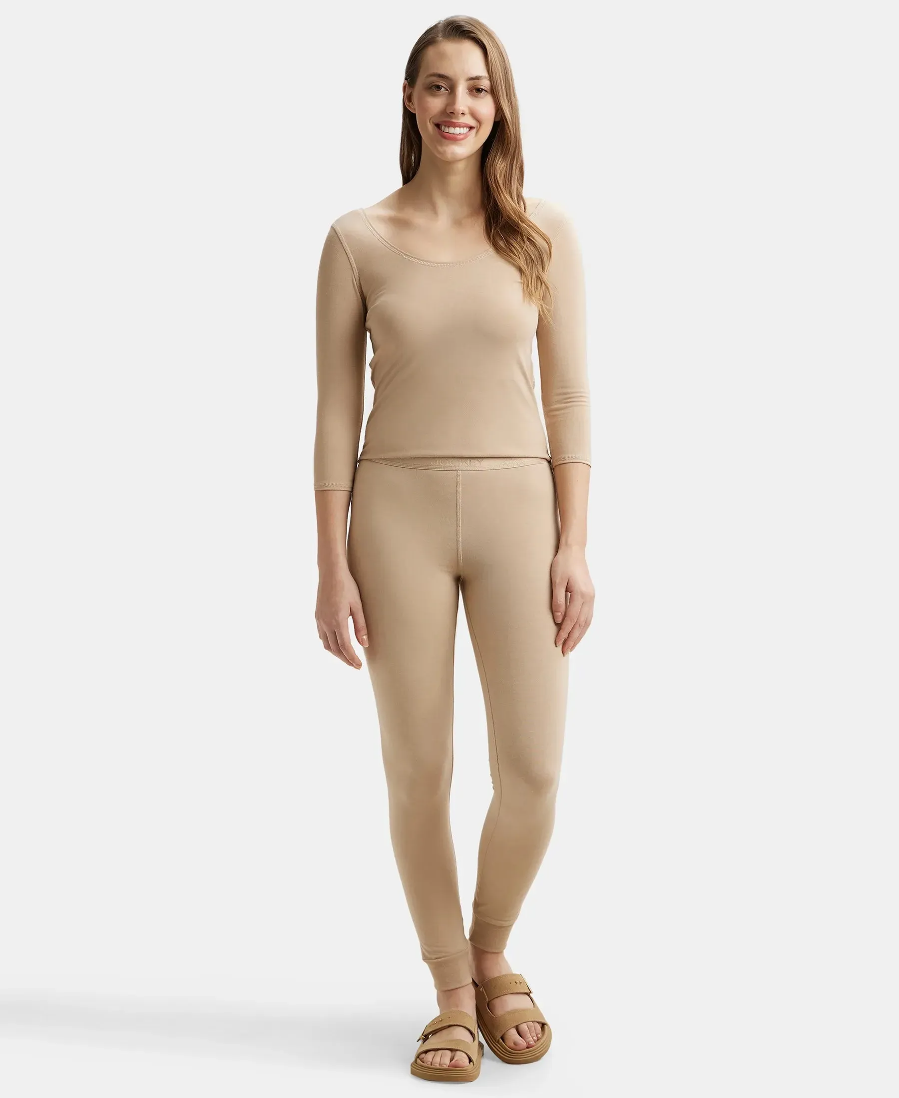 Soft Touch Microfiber Elastane Stretch Leggings with StayWarm Technology - Skin