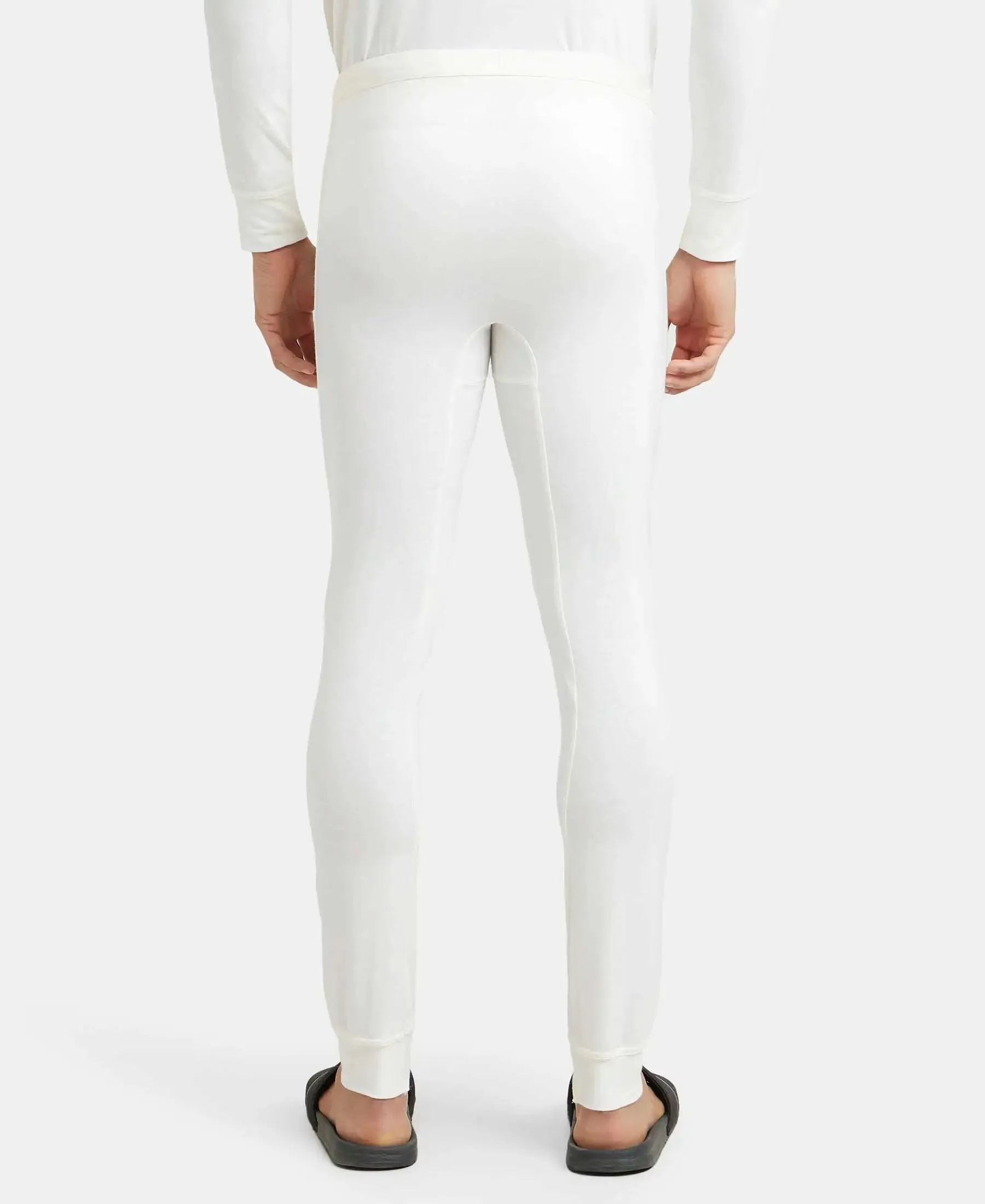 Soft Touch Microfiber Elastane Stretch Thermal Long Johns with StayWarm Technology - White