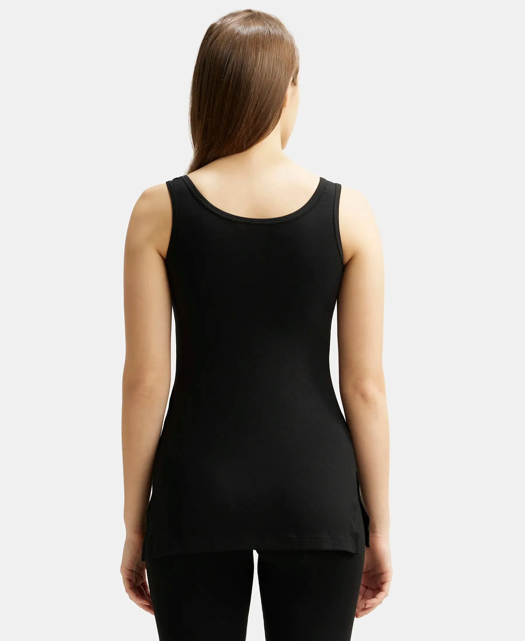 Soft Touch Microfiber Elastane Stretch Thermal Tank Top with StayWarm Technology - Black