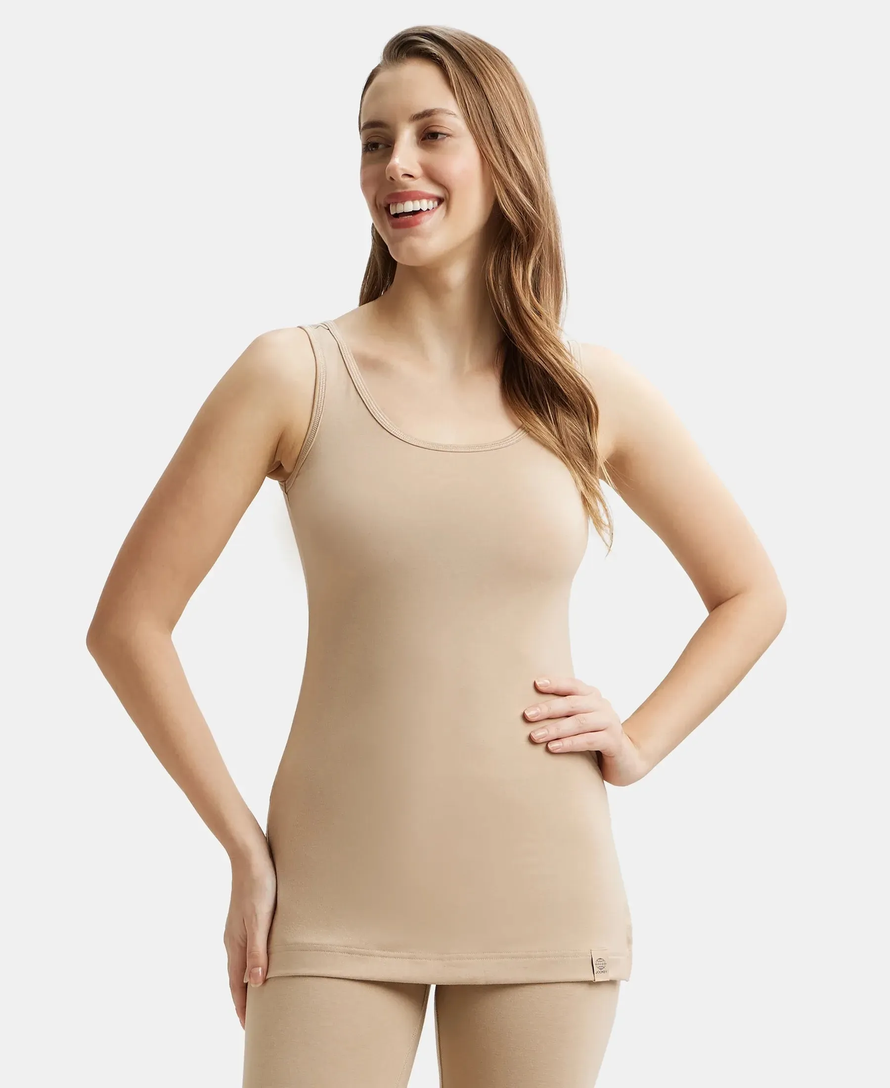 Soft Touch Microfiber Elastane Stretch Thermal Tank Top with StayWarm Technology - Skin