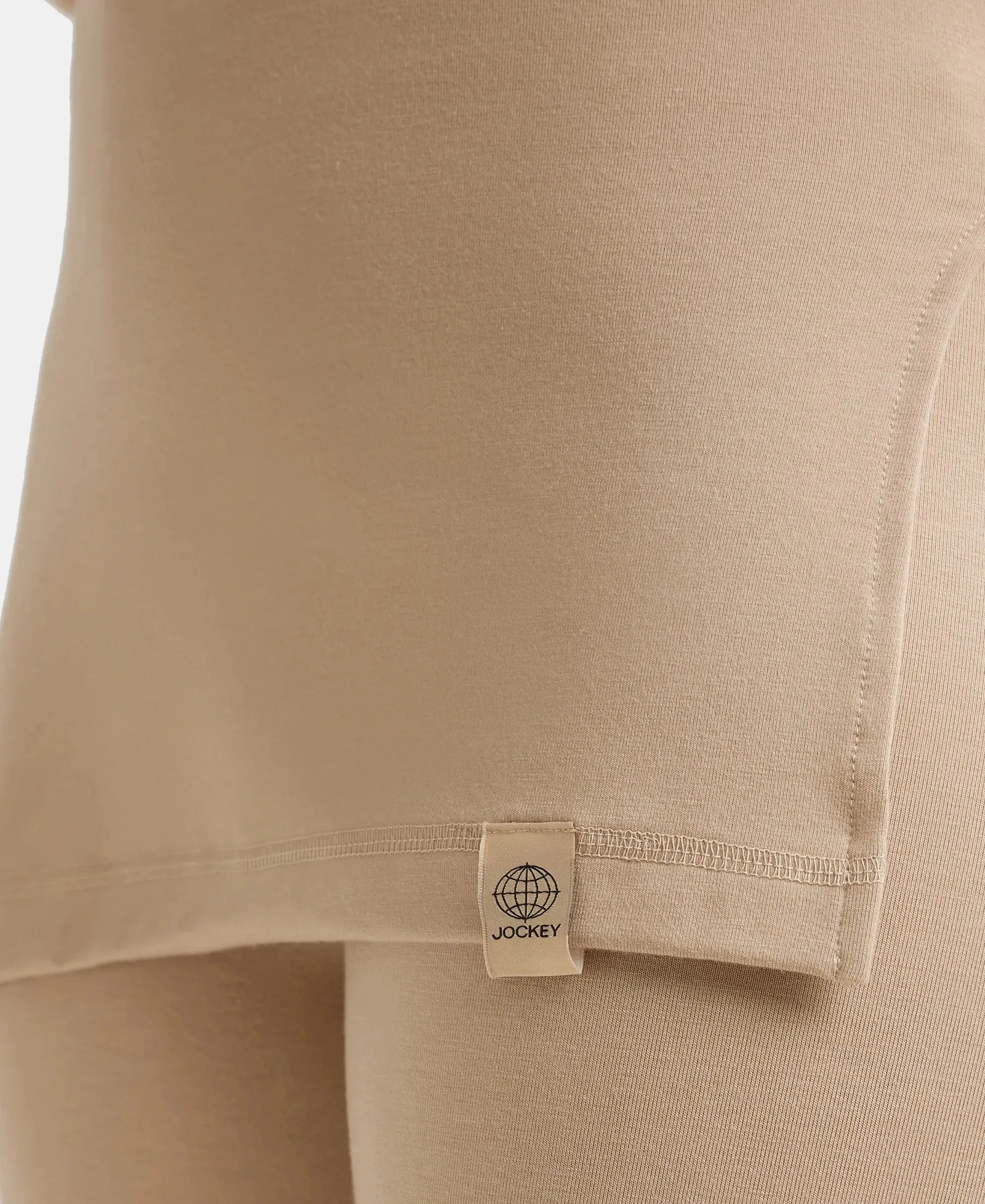 Soft Touch Microfiber Elastane Stretch Three Quarter Sleeve Thermal Top with StayWarm Technology - Skin