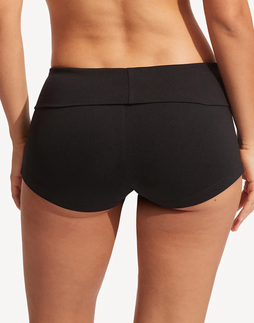 Solid Roll Top Boyshort Bottom