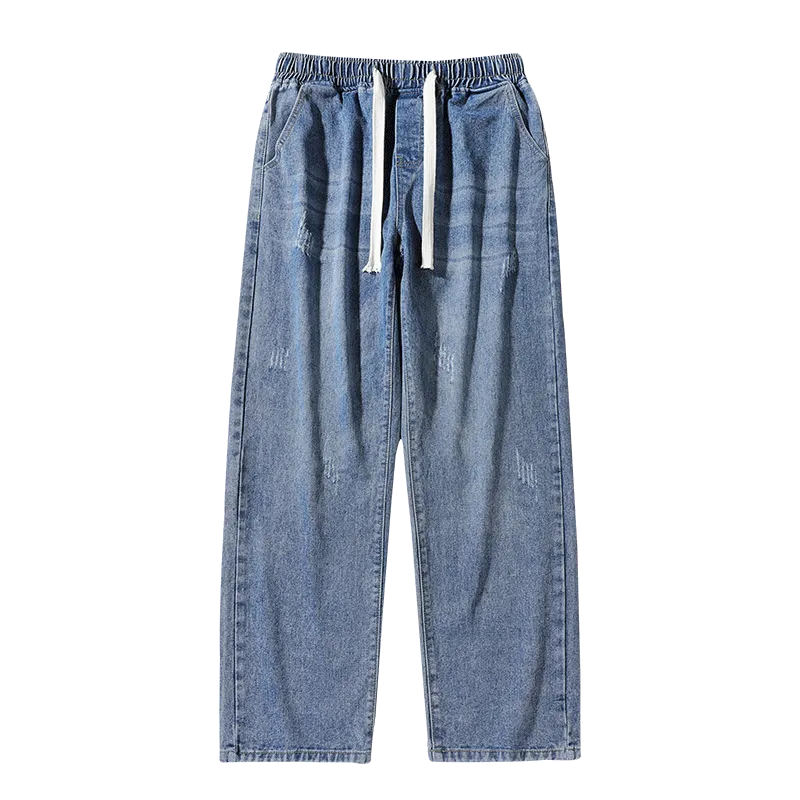 Solid straight elastic jeans-D71 | Inspanda