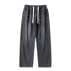 Solid straight elastic jeans-D72 | Inspanda