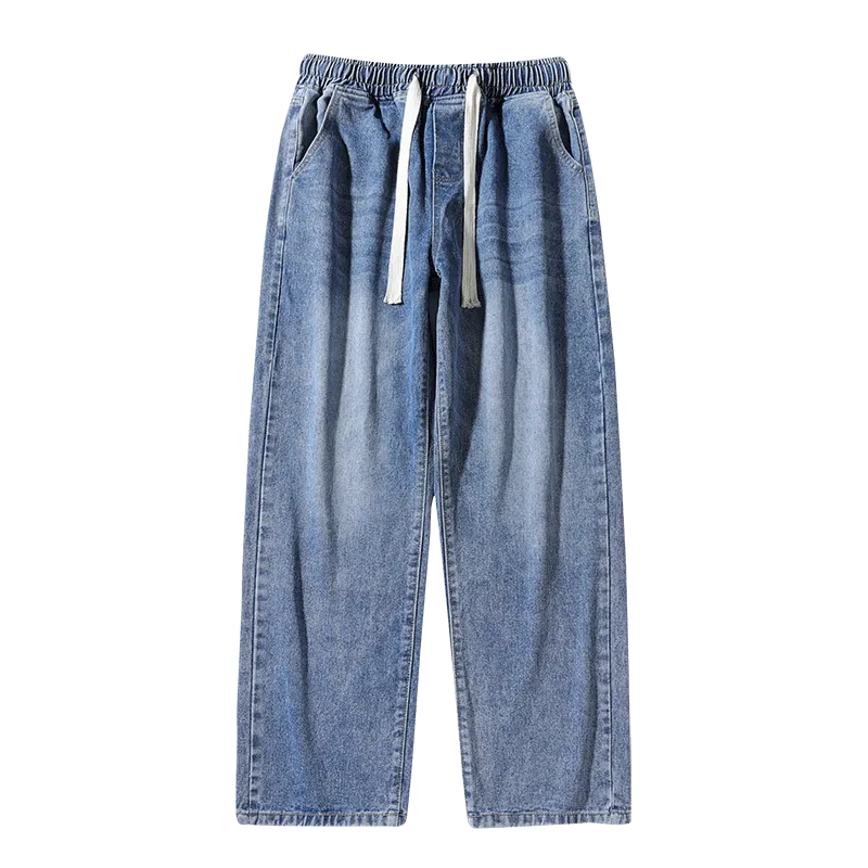 Solid straight elastic jeans-D72 | Inspanda