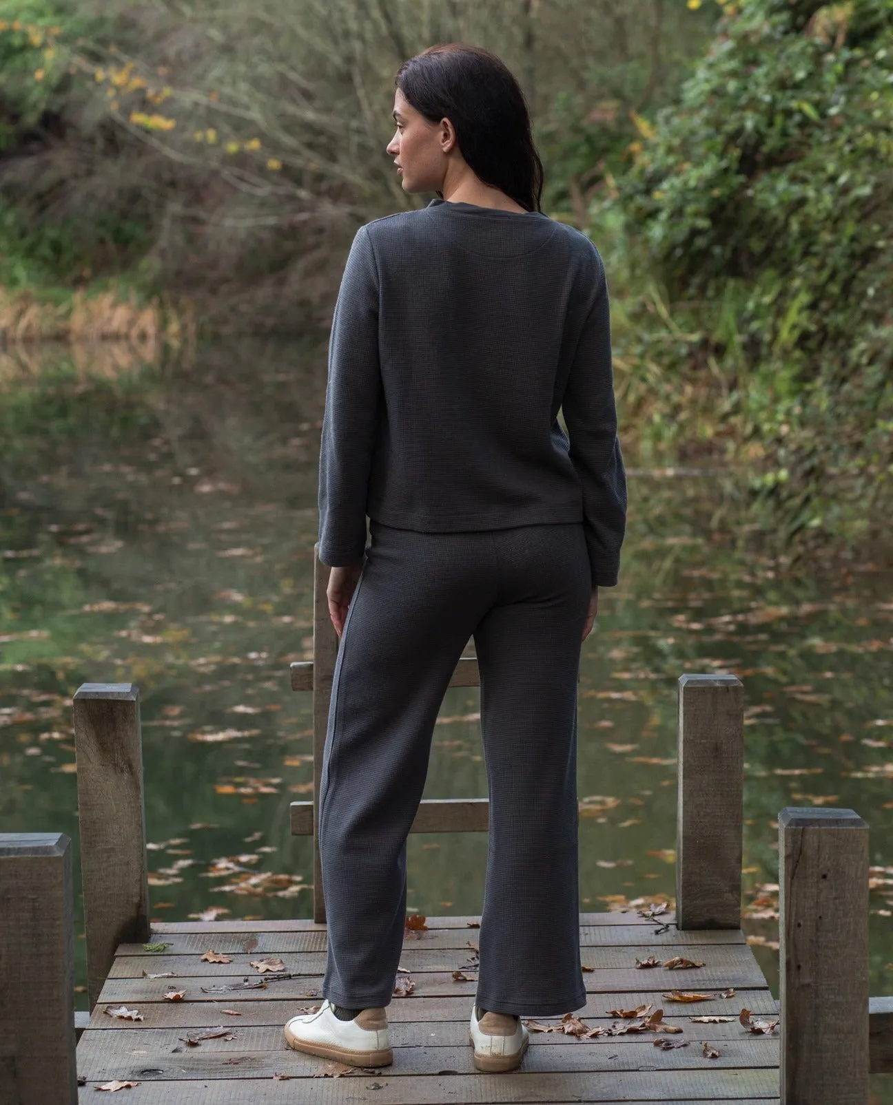 Sorrel Organic Cotton Waffle Trouser in Slate
