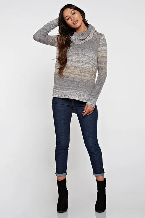 Space Dyed Long Sleeve Turtleneck Sweater