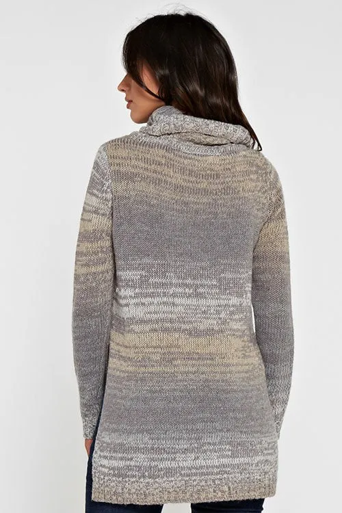 Space Dyed Long Sleeve Turtleneck Sweater