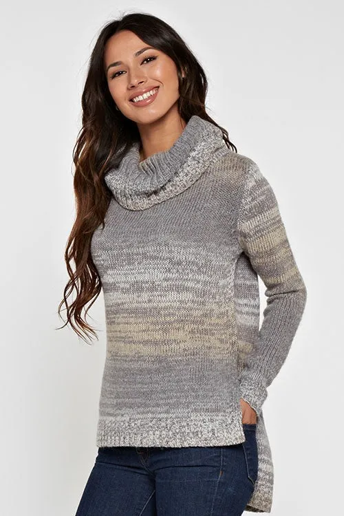Space Dyed Long Sleeve Turtleneck Sweater