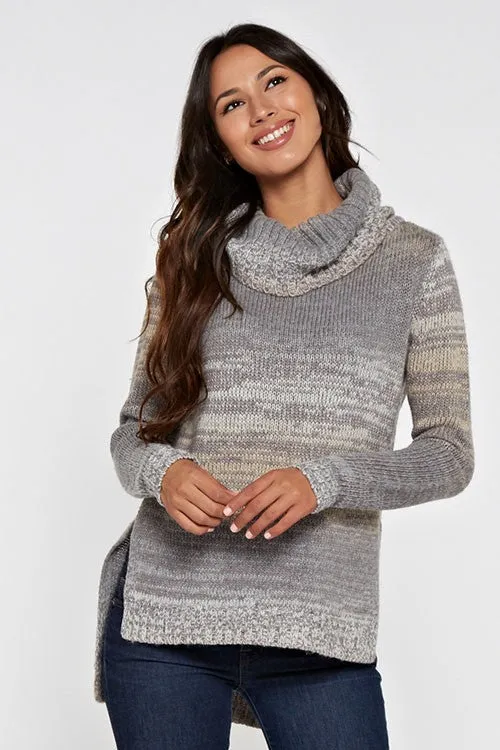 Space Dyed Long Sleeve Turtleneck Sweater