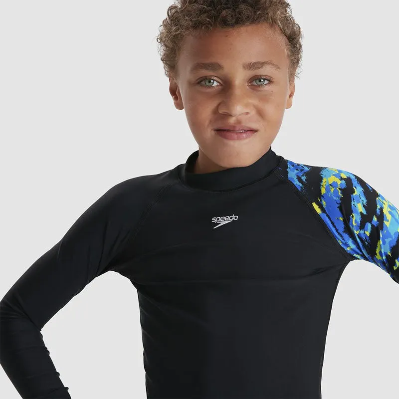 Speedo Boys Print Long Sleeve Rashie
