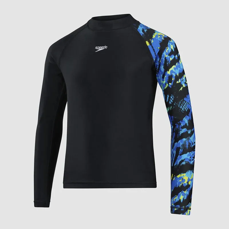 Speedo Boys Print Long Sleeve Rashie
