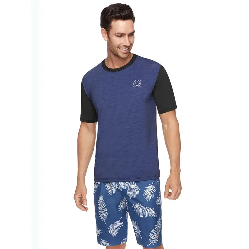 SPEEDO MENS SALTY TEE SS RASH NAVY BLACK