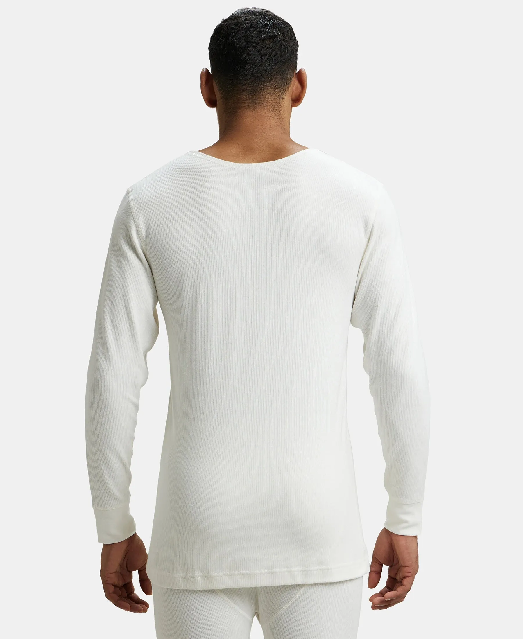 Super Combed Cotton Rich Full Sleeve Thermal Undershirt with StayWarm Technology - Off White