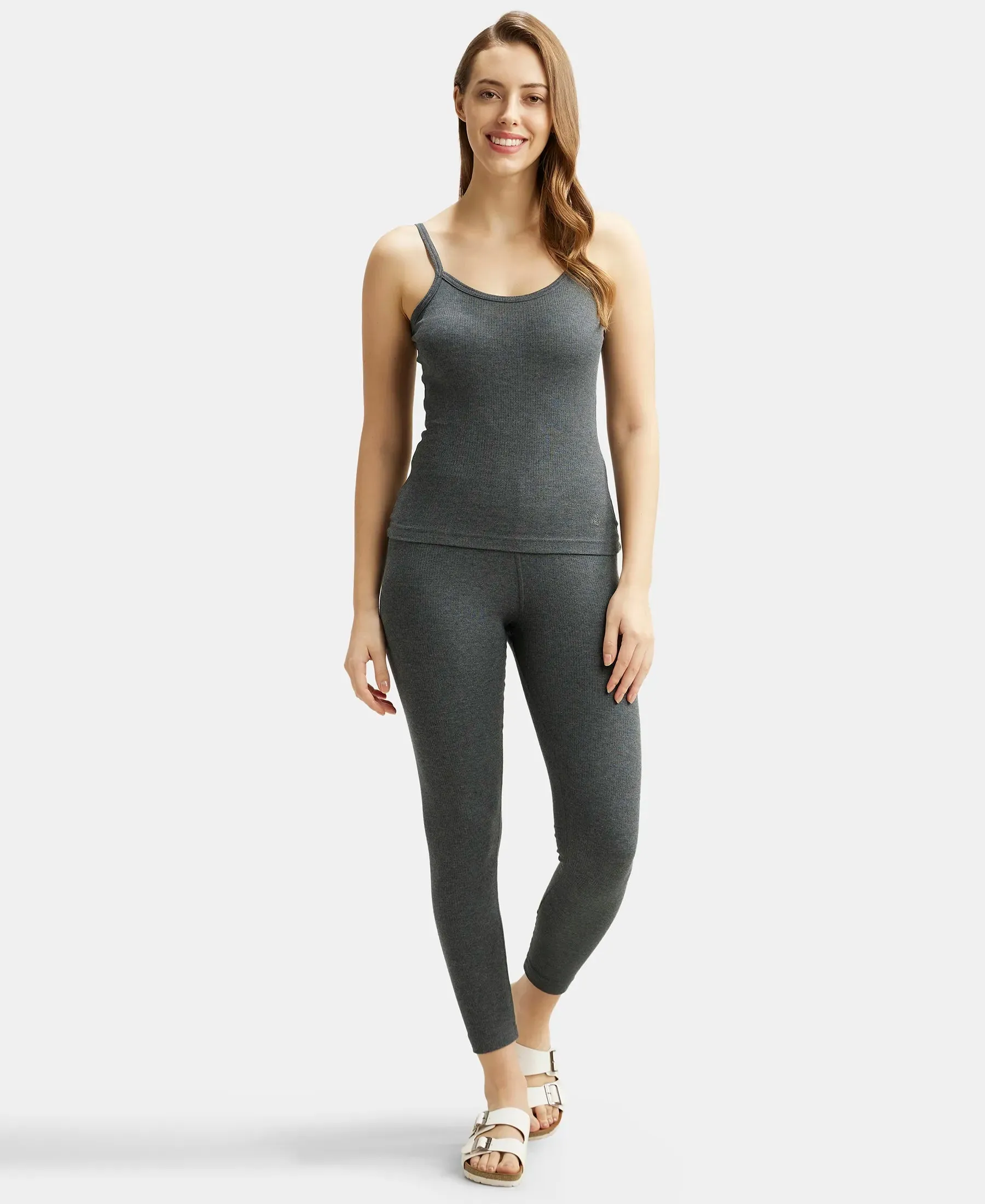 Super Combed Cotton Rich Thermal Camisole with StayWarm Technology - Charcoal Melange