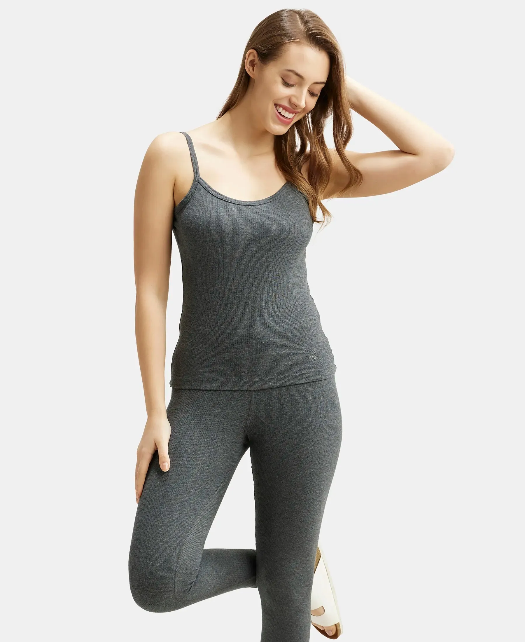 Super Combed Cotton Rich Thermal Camisole with StayWarm Technology - Charcoal Melange