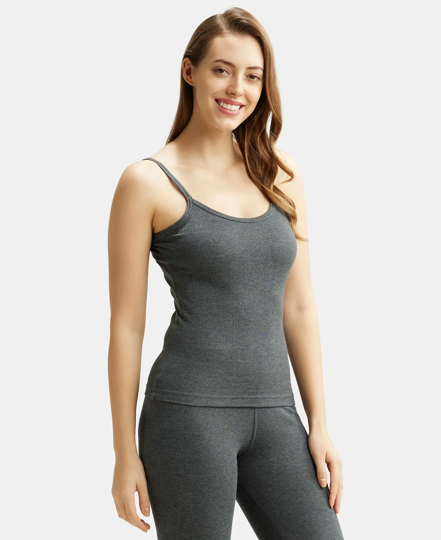 Super Combed Cotton Rich Thermal Camisole with StayWarm Technology - Charcoal Melange