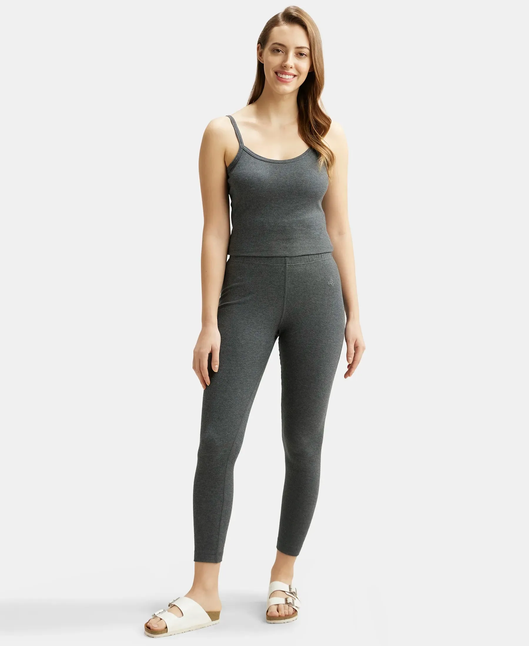 Super Combed Cotton Rich Thermal Leggings with StayWarm Technology - Charcoal Melange