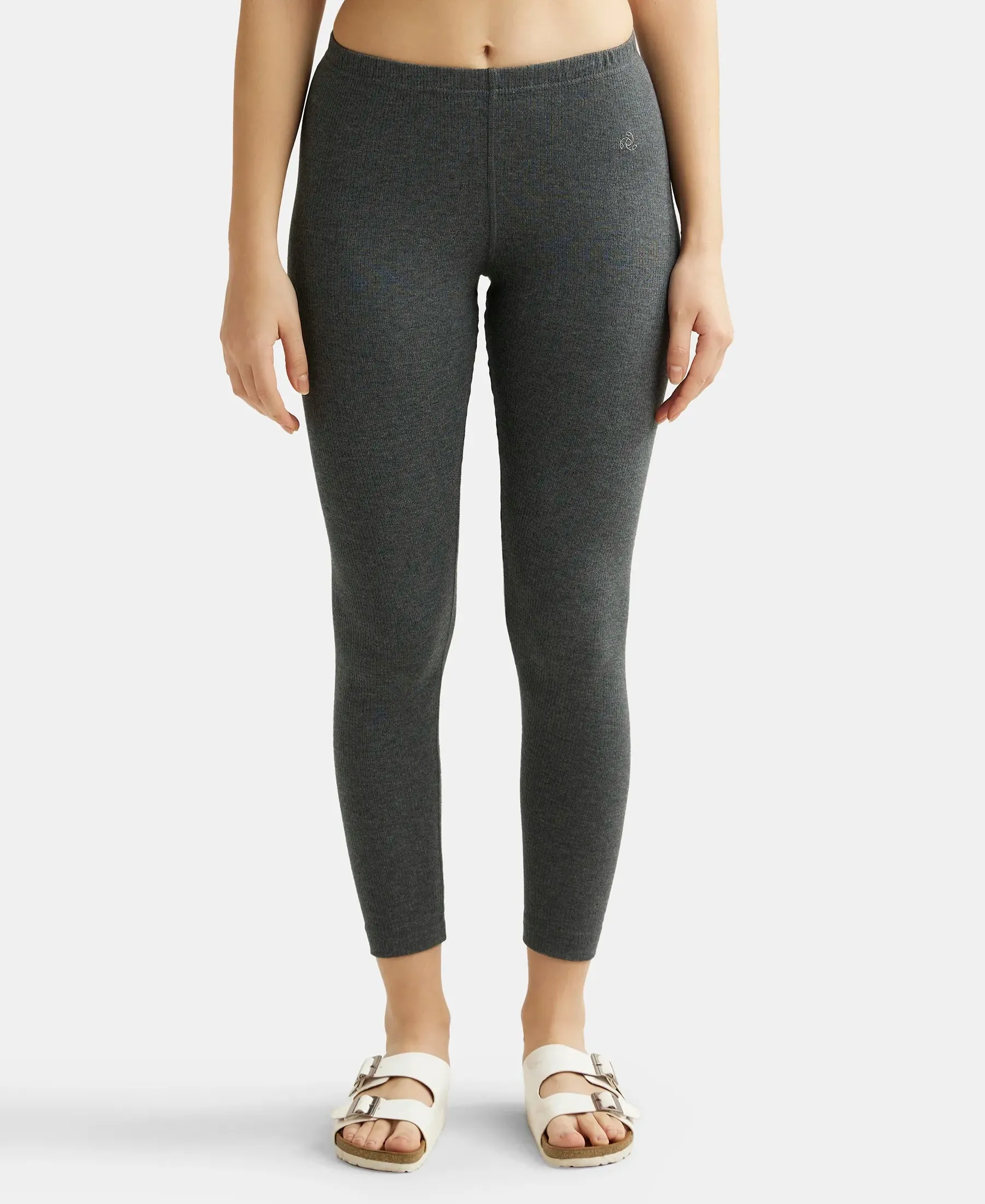 Super Combed Cotton Rich Thermal Leggings with StayWarm Technology - Charcoal Melange