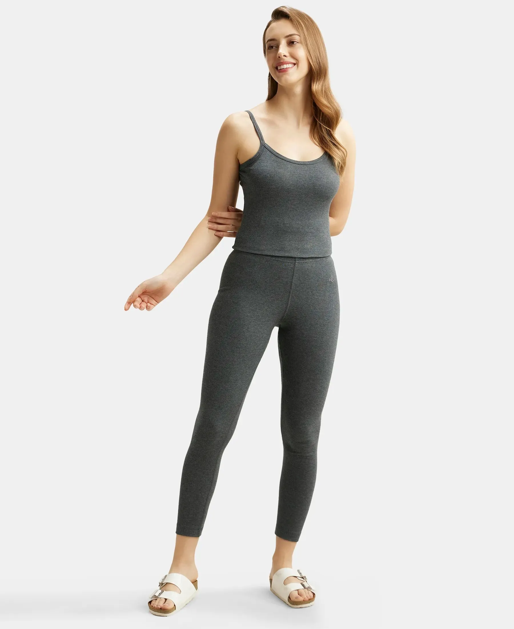 Super Combed Cotton Rich Thermal Leggings with StayWarm Technology - Charcoal Melange