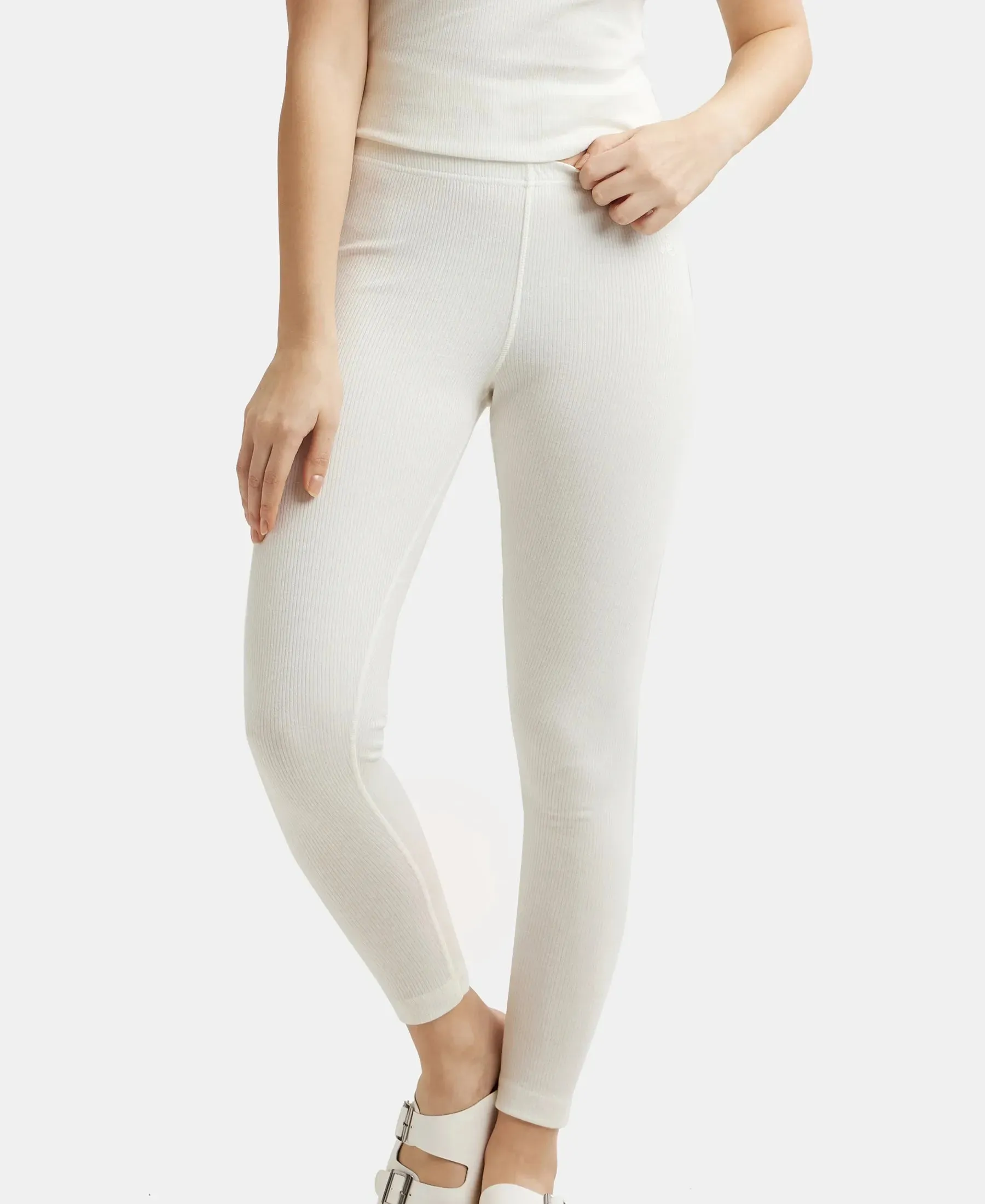 Super Combed Cotton Rich Thermal Leggings with StayWarm Technology - Off White