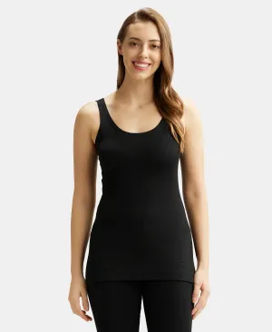 Super Combed Cotton Rich Thermal Tank Top with StayWarm Technology - Black