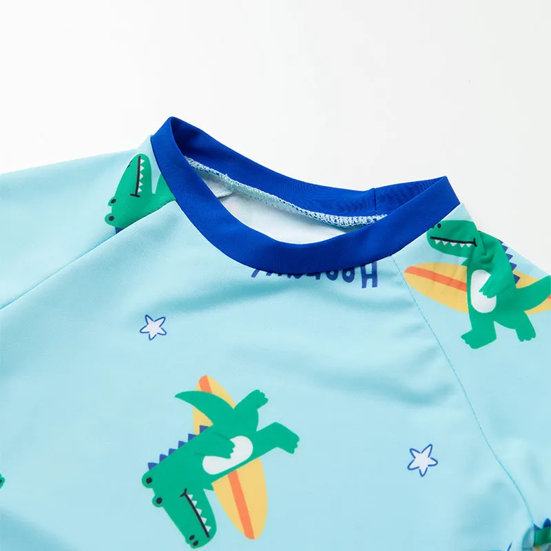Surfer Croc Rash Guard Swimwear Set (3-Piece Set) 2407OZ11