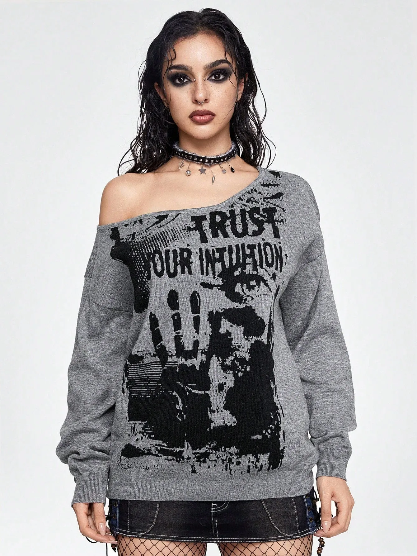 Suéter Grunge Punk de Cherry Vibes en 🌟