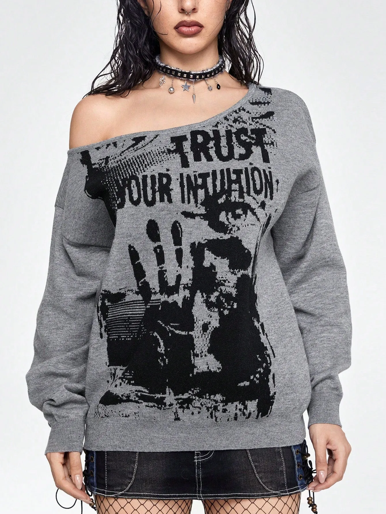 Suéter Grunge Punk de Cherry Vibes en 🌟