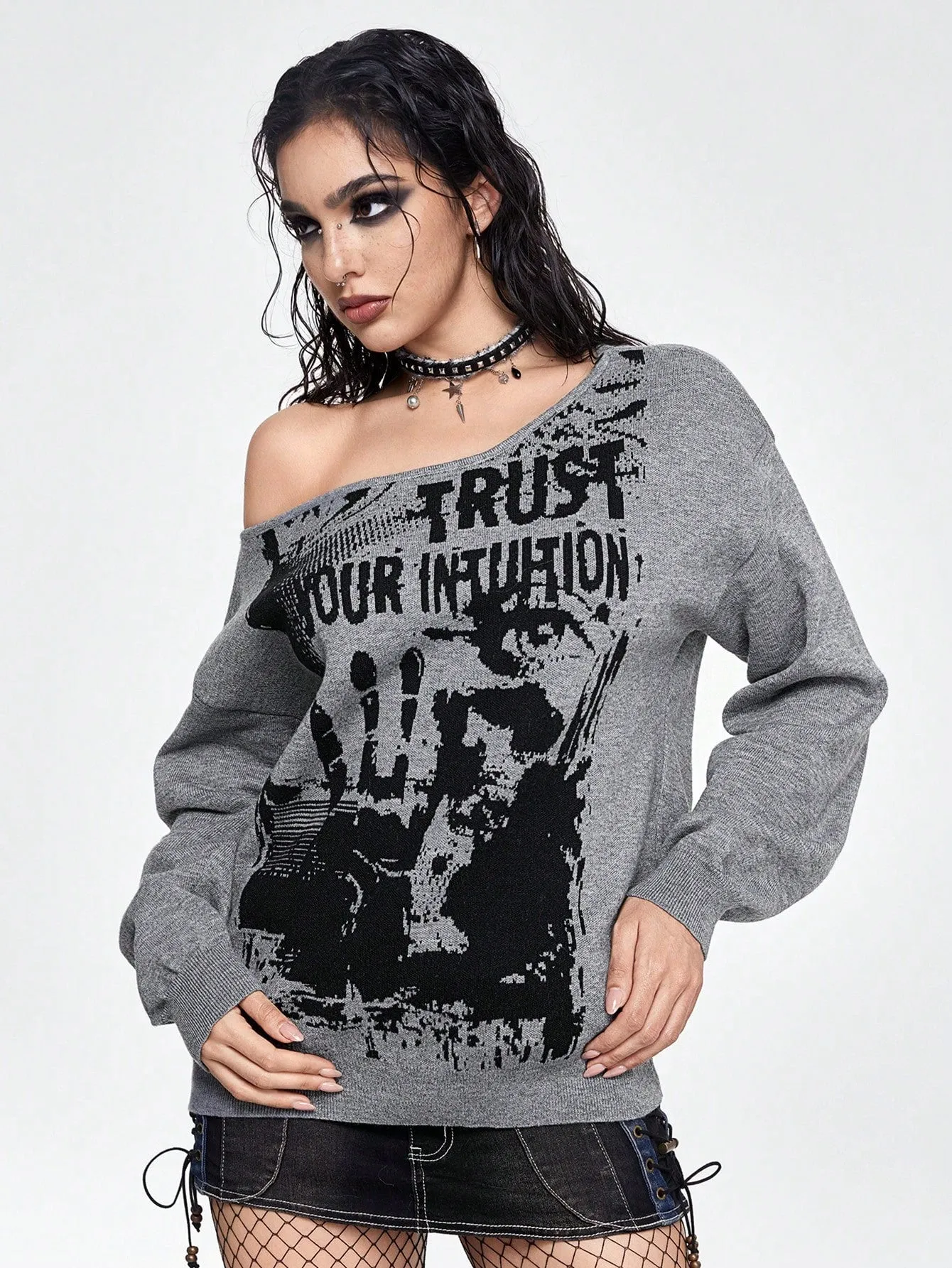 Suéter Grunge Punk de Cherry Vibes en 🌟