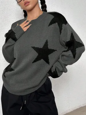 Suéter Holgado con Estrellas para Mujer en Cherry Vibes
