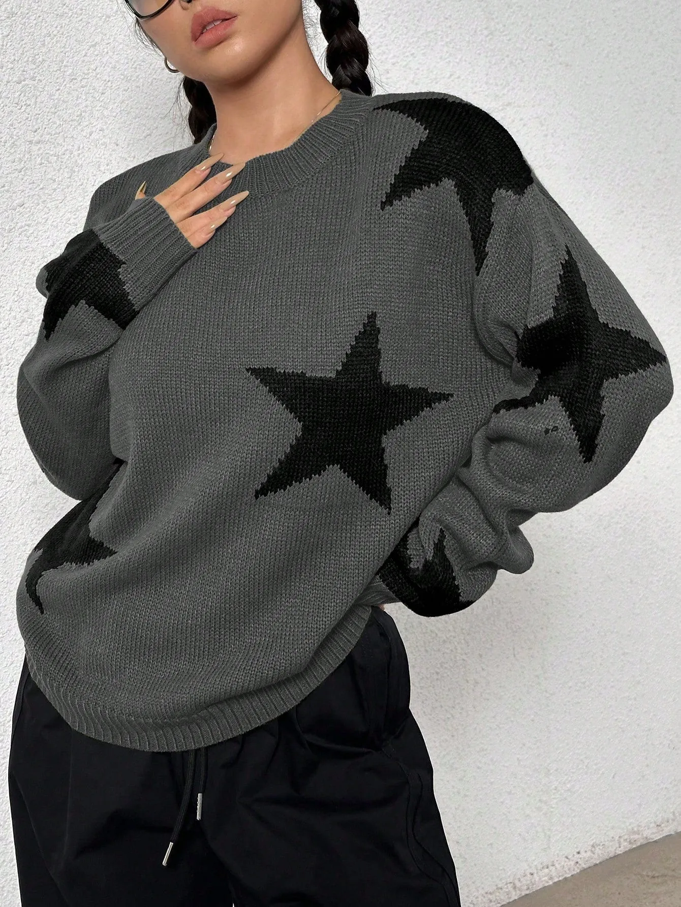 Suéter Holgado con Estrellas para Mujer en Cherry Vibes