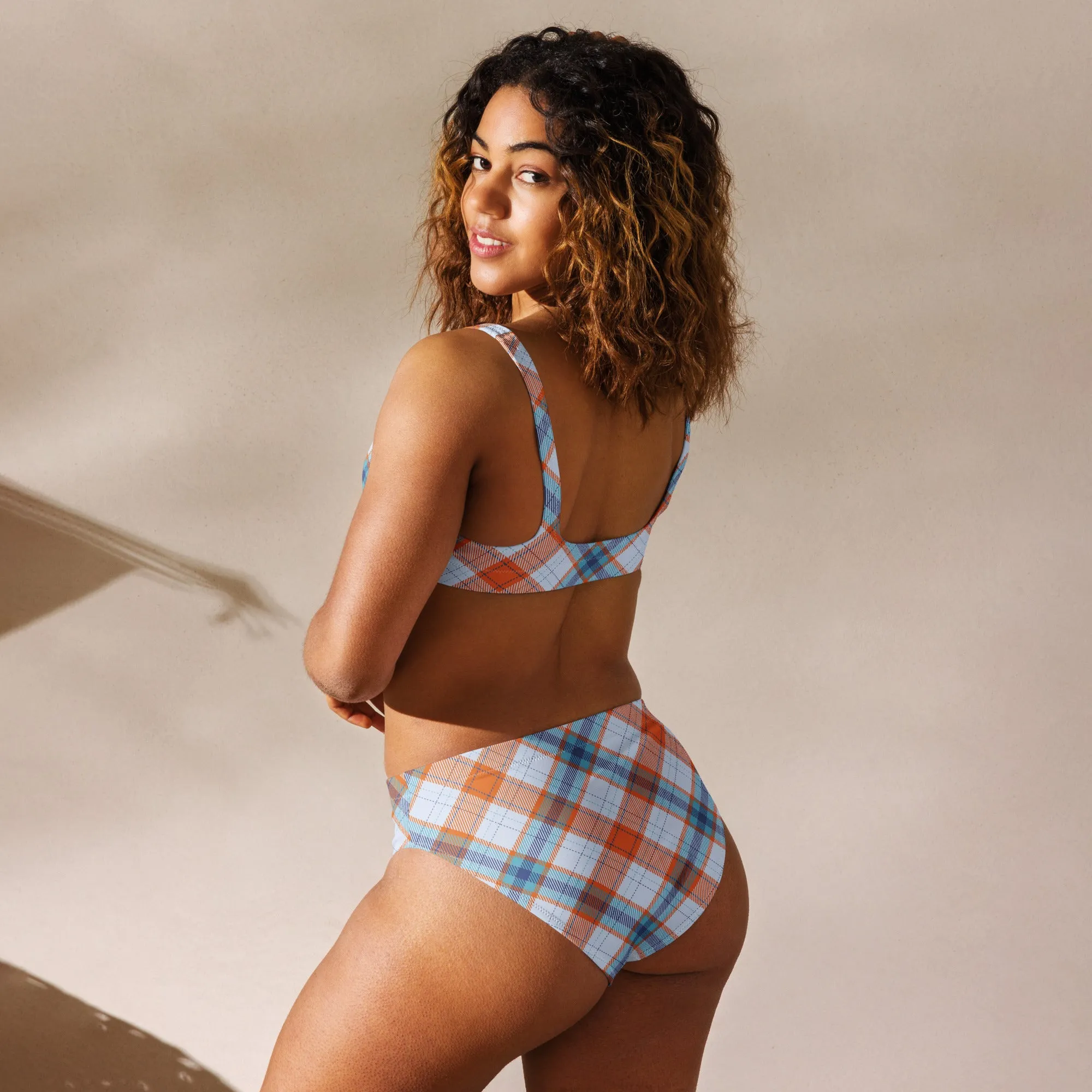 Tartan high-waisted bikini