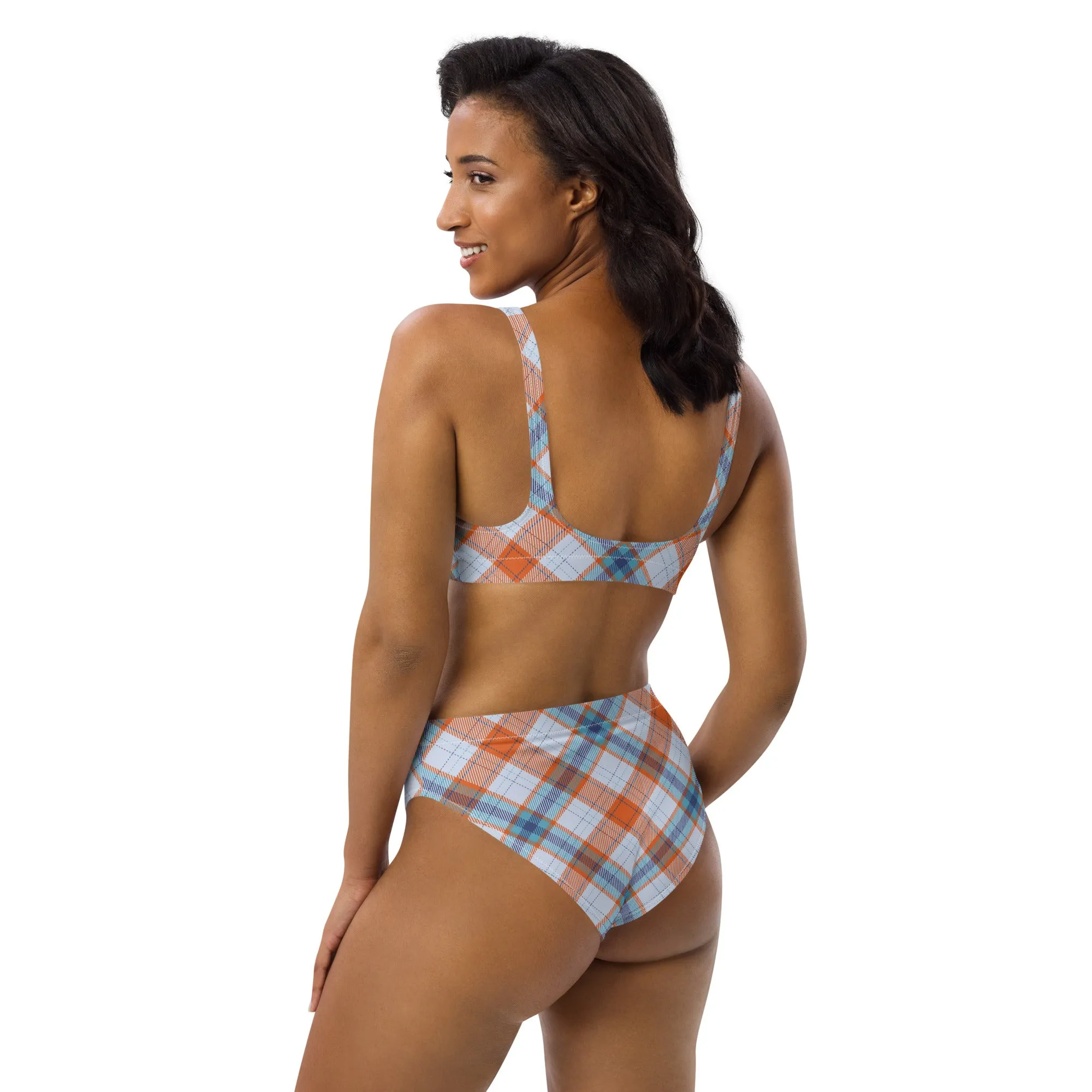 Tartan high-waisted bikini