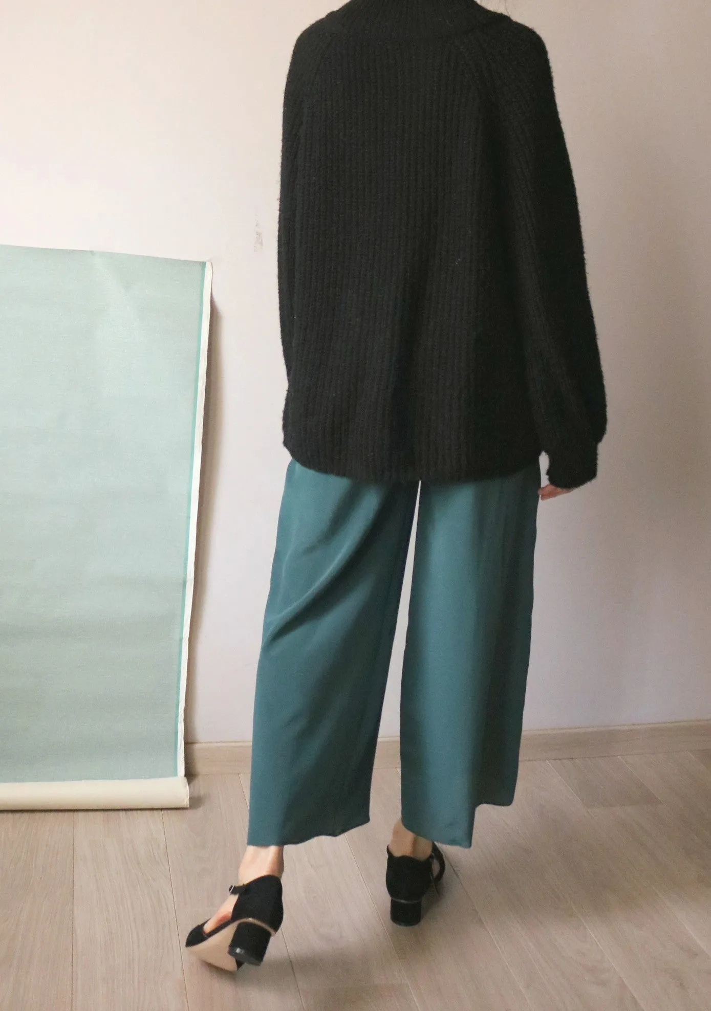 Teal culottes -100% silk-sold out