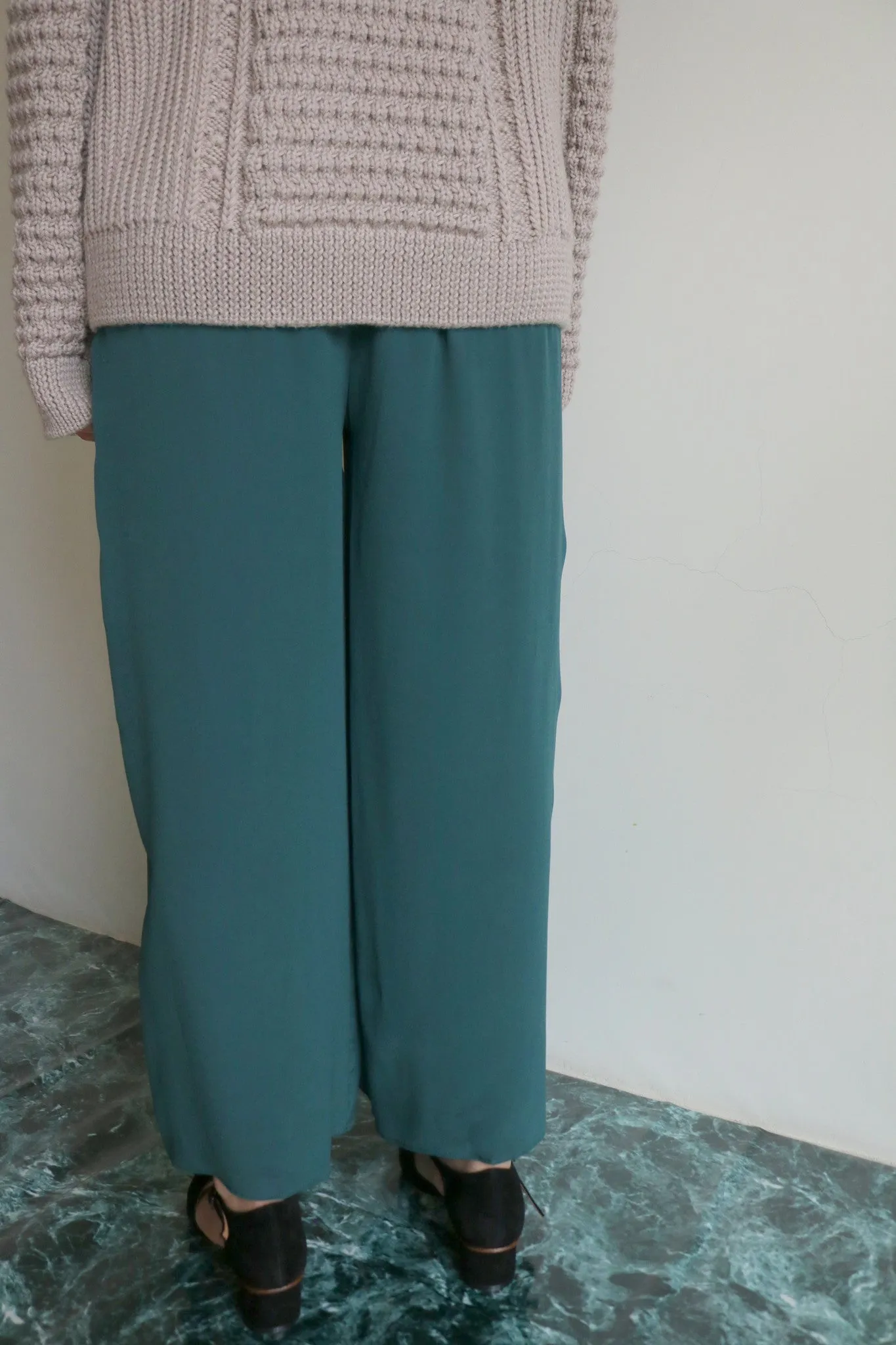 Teal culottes -100% silk-sold out