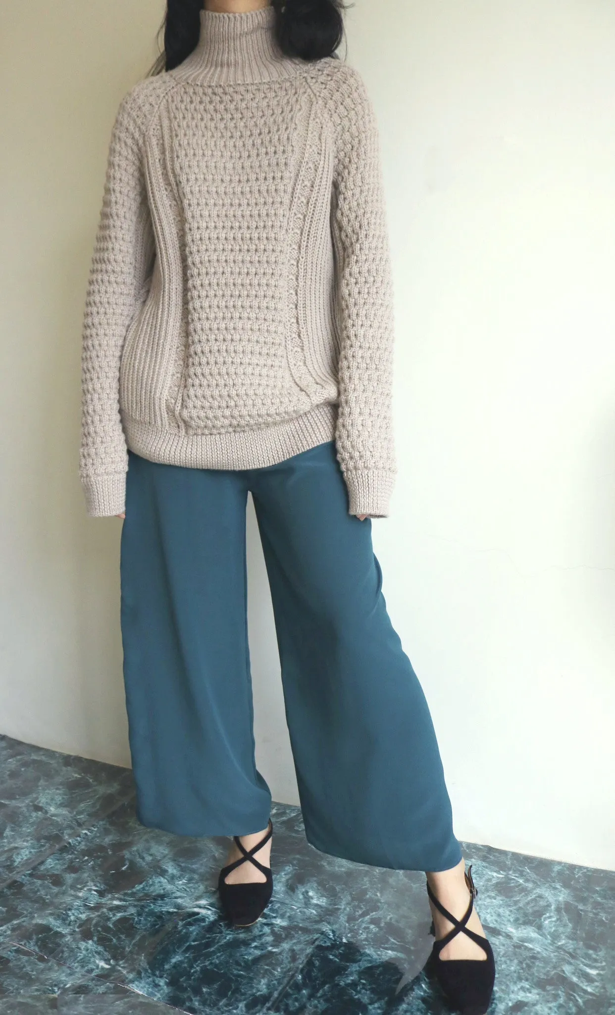 Teal culottes -100% silk-sold out