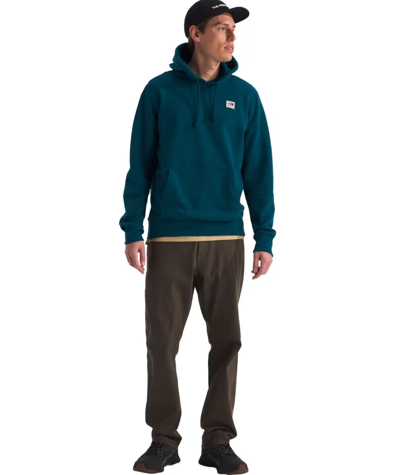 The North Face Men’s Heritage Patch Pullover Hoodie in Midnight