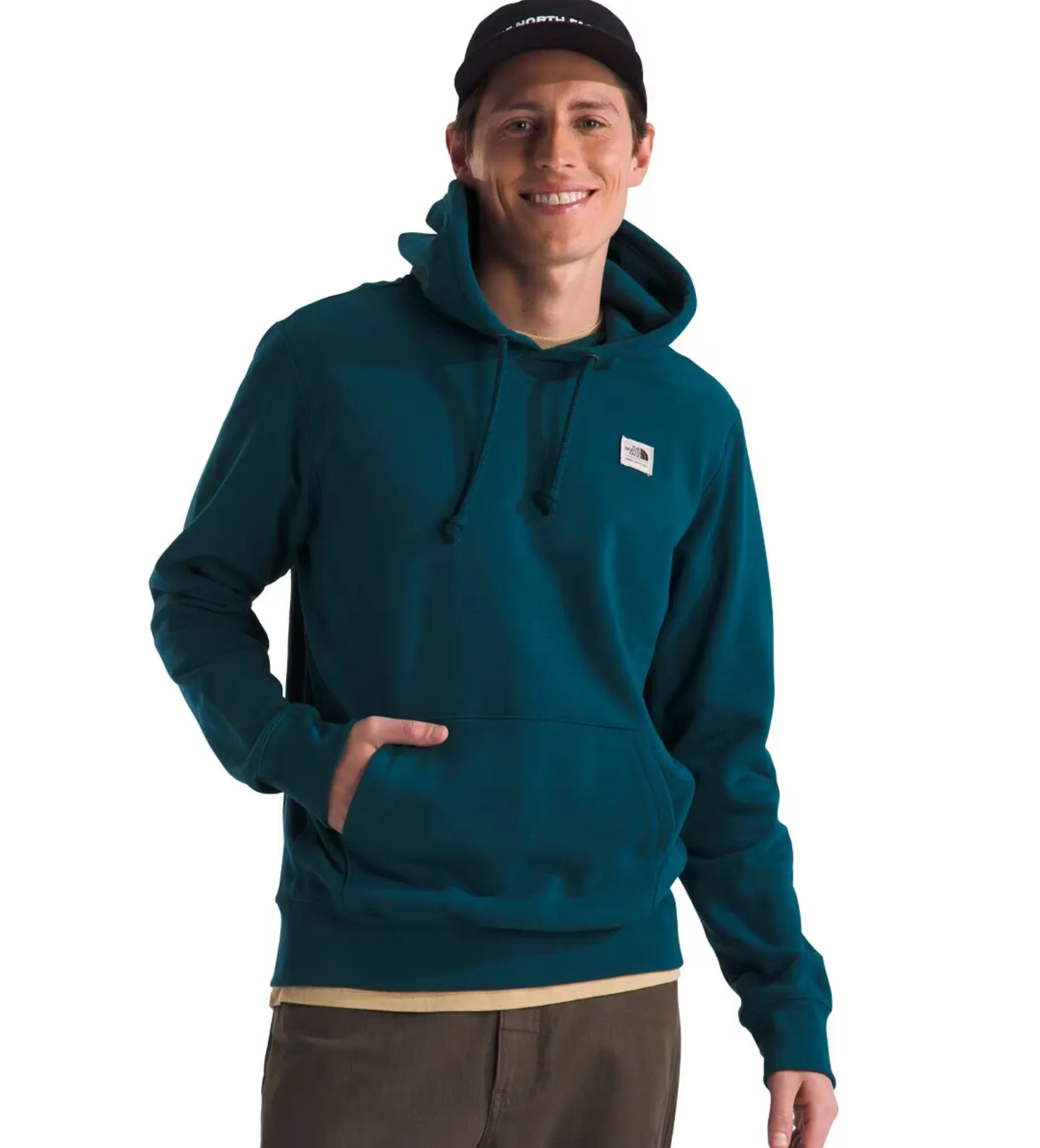 The North Face Men’s Heritage Patch Pullover Hoodie in Midnight
